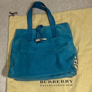 Vintage Burberry Blue Suede Bag!